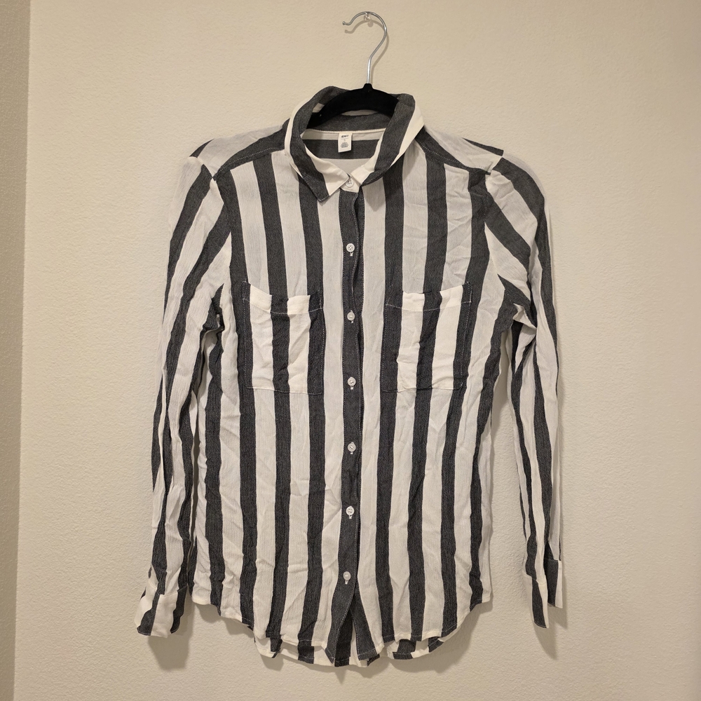 Striped Gray and White Shirt